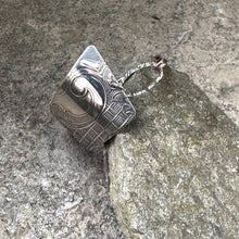 Load image into Gallery viewer, Funky cuff bracelet vintage serving tray recycled restyled artisan jewellery Canadian made wearable art