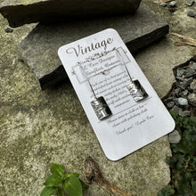 Load image into Gallery viewer, Small bar earrings long sterling wire vintage casserole recycled restyled antique to new artisan jewellery Canadian made