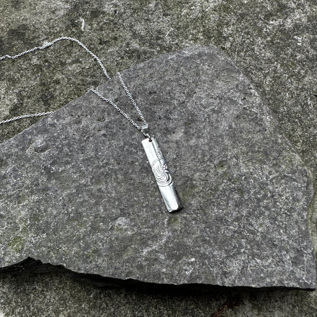 Dainty bar necklace sterling chain vintage antique recycled restyled Canadian handmade wearable art