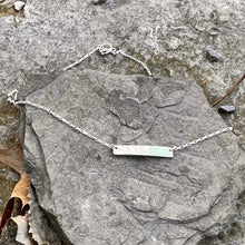 Load image into Gallery viewer, Dainty plain silver bar necklace sterling recycled restyled serving bowl vintage
